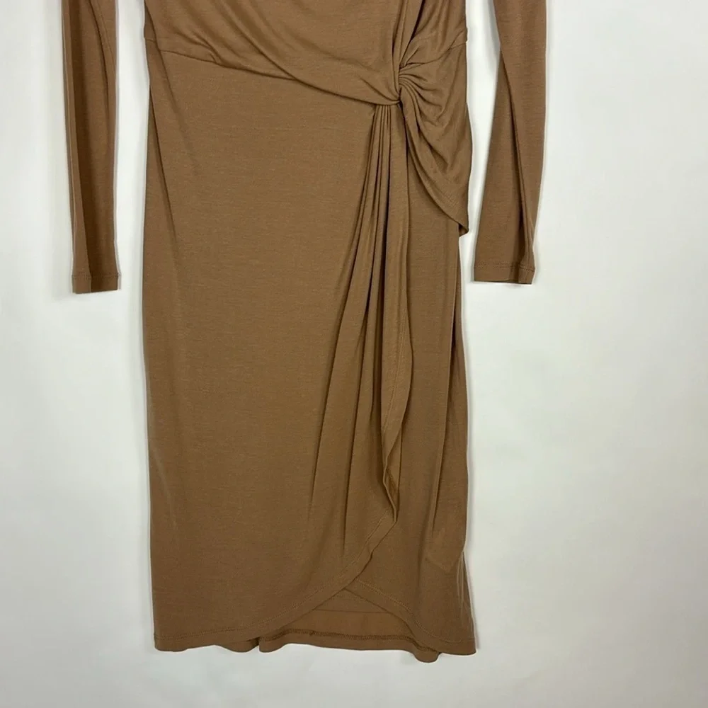 Ted Baker Neyda Jersey Drape Wrap Dress Long Sleeve Lightweight Knit Dress